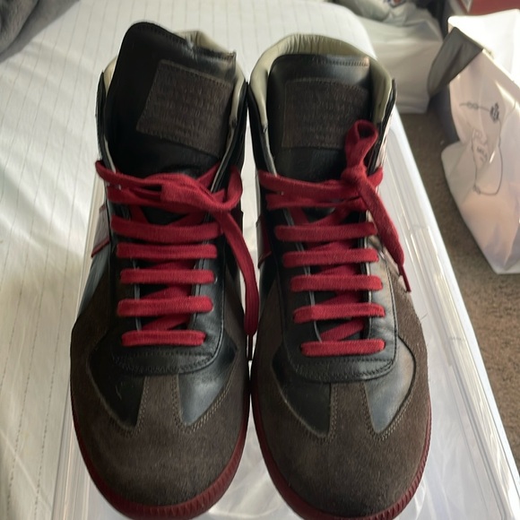 Burgundy black and gray I wore them one time